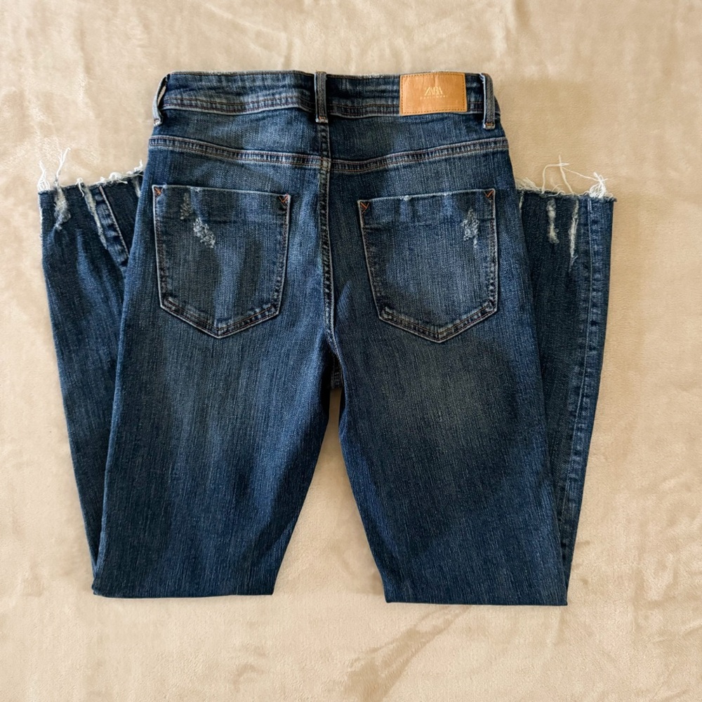 Zara Blue Denim Skinny Jeans Size 4 - Picture 5 of 7